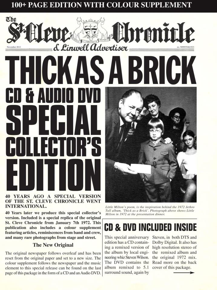 Jethro Tull / Thick As A Brick 40th Anniversary reissue
